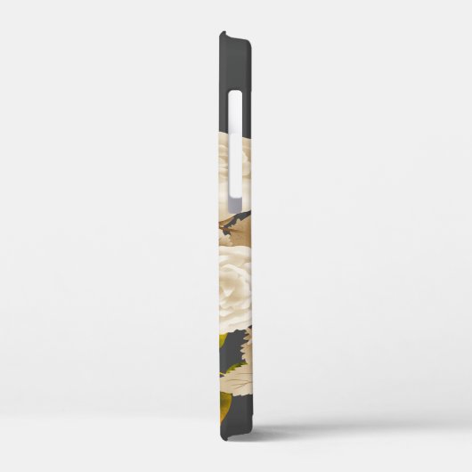 Elegante Rose Monogram Gray Case-Mate iPhone Hülle (Rückseite / Links)