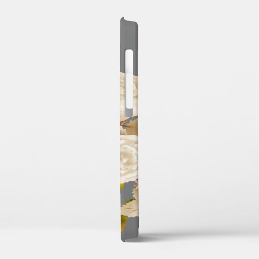 Elegante Rose Monogram Gray Case-Mate iPhone Hülle (Rückseite / Links)