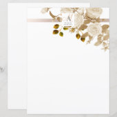 Elegante Rose Monogram White (Vorne/Hinten)