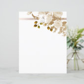 Elegante Rose Monogram White (Stehend Vorderseite)