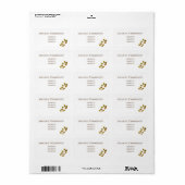 Elegante Rose Monogram White Adressaufkleber (Vorne)