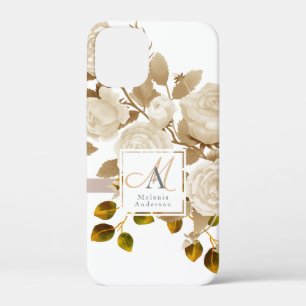Elegante Rose Monogram White Case-Mate iPhone Hülle