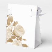 Elegante Rose Monogram White Geschenkschachtel (Rückseite)