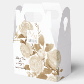 Elegante Rose Monogram White Geschenkschachtel (Geöffnet)