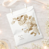 Elegante Rose Monogram White Geschenktütchen (Ausgeschnitten)