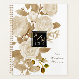 Elegante Rose Monogram White Planer