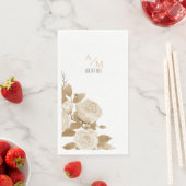 Elegante Rose Monogram White Serviette (Beispiel)