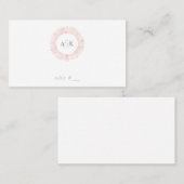 Elegante Rose-Monogramm-Platzkarten - flach Platzkarte (Vorne/Hinten)