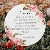 Elegante Rose Mutter der Groombride Hochzeit Keramik Ornament