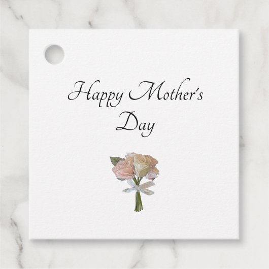 Elegante Rose Muttertag Party Brunch Geschenkanhänger (Vorderseite)