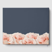 Elegante Rose Navy Blue Blush White Wedding Gästebuch (Rückseite)