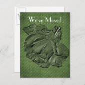 Elegante Rose New Address Floral Art Ankündigungspostkarte (Vorne/Hinten)