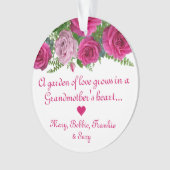 Elegante Rose Oma Ornament of Grandkids (Vorderseite)