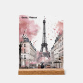 Elegante Rose Paris Frankreich Romantischer Eiffel Acrylschild (Vorderseite)