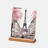 Elegante Rose Paris Frankreich Romantischer Eiffel Acrylschild (Winkel)