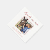 Elegante Rose Personalisiertes Foto Hochzeit Serviette (Ecke)