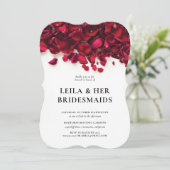 Elegante Rose Petals Bridesmaids Brunch Einladung (Stehend Vorderseite)