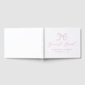 Elegante Rose Pink Bow Wedding Gästebuch (Voll)