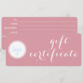 ELEGANTE ROSE PINK BUSINESS LOGO GIFT BESCHEINIGUN (Vorne/Hinten)