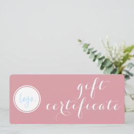 ELEGANTE ROSE PINK BUSINESS LOGO GIFT BESCHEINIGUN