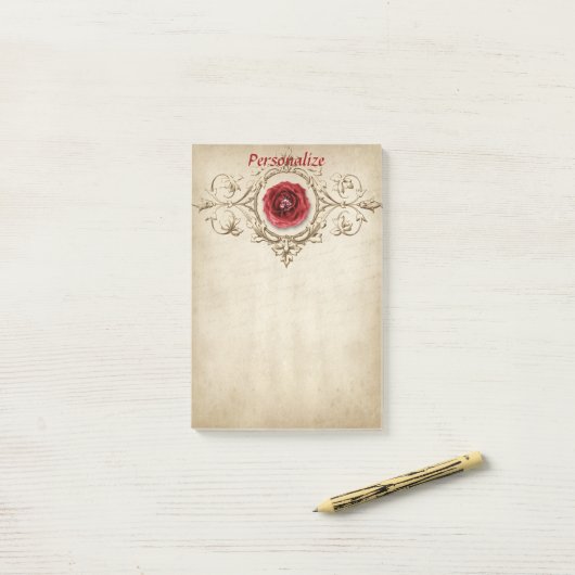 Elegante Rose Post-it Klebezettel (Auf Schreibtisch)