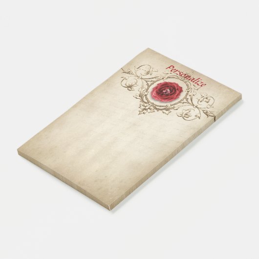 Elegante Rose Post-it Klebezettel (angewinkelt)