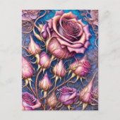 Elegante Rose Postkarte (Vorderseite)