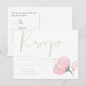 Elegante Rose Postkarte (Vorne/Hinten)