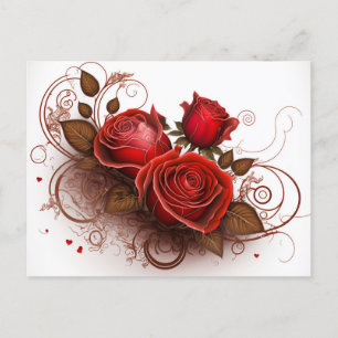 Elegante Rose Postkarte