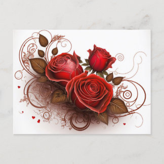 Elegante Rose Postkarte