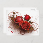 Elegante Rose Postkarte (Vorne/Hinten)