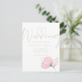 Elegante Rose Postkarte (Stehend Vorderseite)