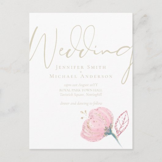 Elegante Rose Postkarte (Vorderseite)