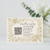 Elegante Rose QR Code RSVP-Karte RSVP Karte (Stehend Vorderseite)