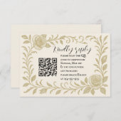 Elegante Rose QR Code RSVP-Karte RSVP Karte (Vorne/Hinten)