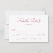 Elegante Rose Quartz Floral Wappen Monogram Weddin RSVP Karte (Vorderseite)