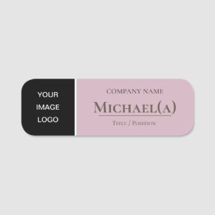 Elegante Rose Quartz Pink Black Modern Company LOG Namensschild