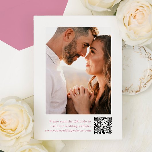 Elegante Rose Quartz Wappen Monogram Foto Hochzeit Save The Date