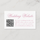 Elegante Rose Quartz Wappen Wedding Website QR Cod Begleitkarte (Vorderseite)
