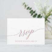 Elegante Rose Quarz Ernährungsbeschränkungen RSVP Karte (Stehend Vorderseite)