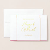 Elegante Rose Red Wedding Foil Einladung (Vorderseite mit Umschlag)