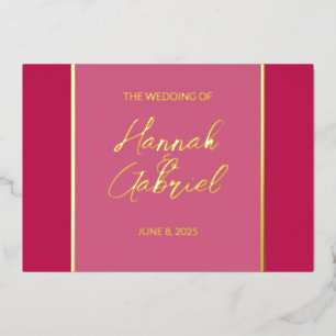 Elegante Rose Red Wedding Foil Einladung