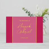 Elegante Rose Red Wedding Foil Einladung (Stehend vorne)
