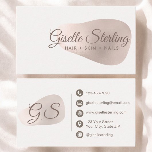 Elegante Rose Rodelbahn mit Aussicht Abstrakte Pin Visitenkarte