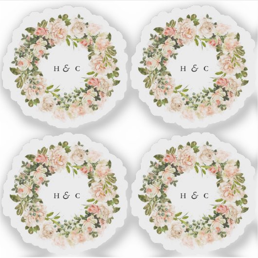 Elegante Rose Romance Aufkleber (Vorderseite)