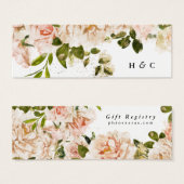 Elegante Rose Romance Registry Insert Card (Vorne & Hinten)