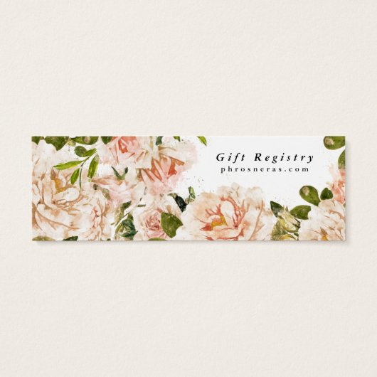 Elegante Rose Romance Registry Insert Card (Rückseite)