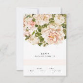 Elegante Rose Romance Watercolor Wedding RSVP Card (Vorderseite)