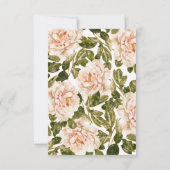 Elegante Rose Romance Watercolor Wedding RSVP Card (Rückseite)