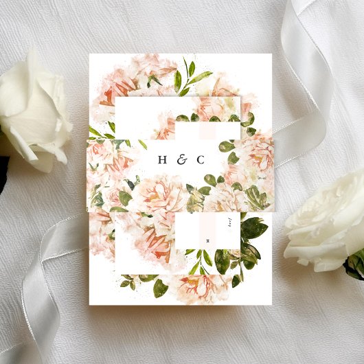 Elegante Rose Romance Wedding Einladungsbanderole